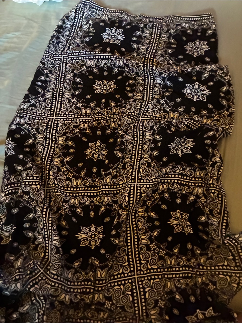 Black and White Print Maxi Skirt